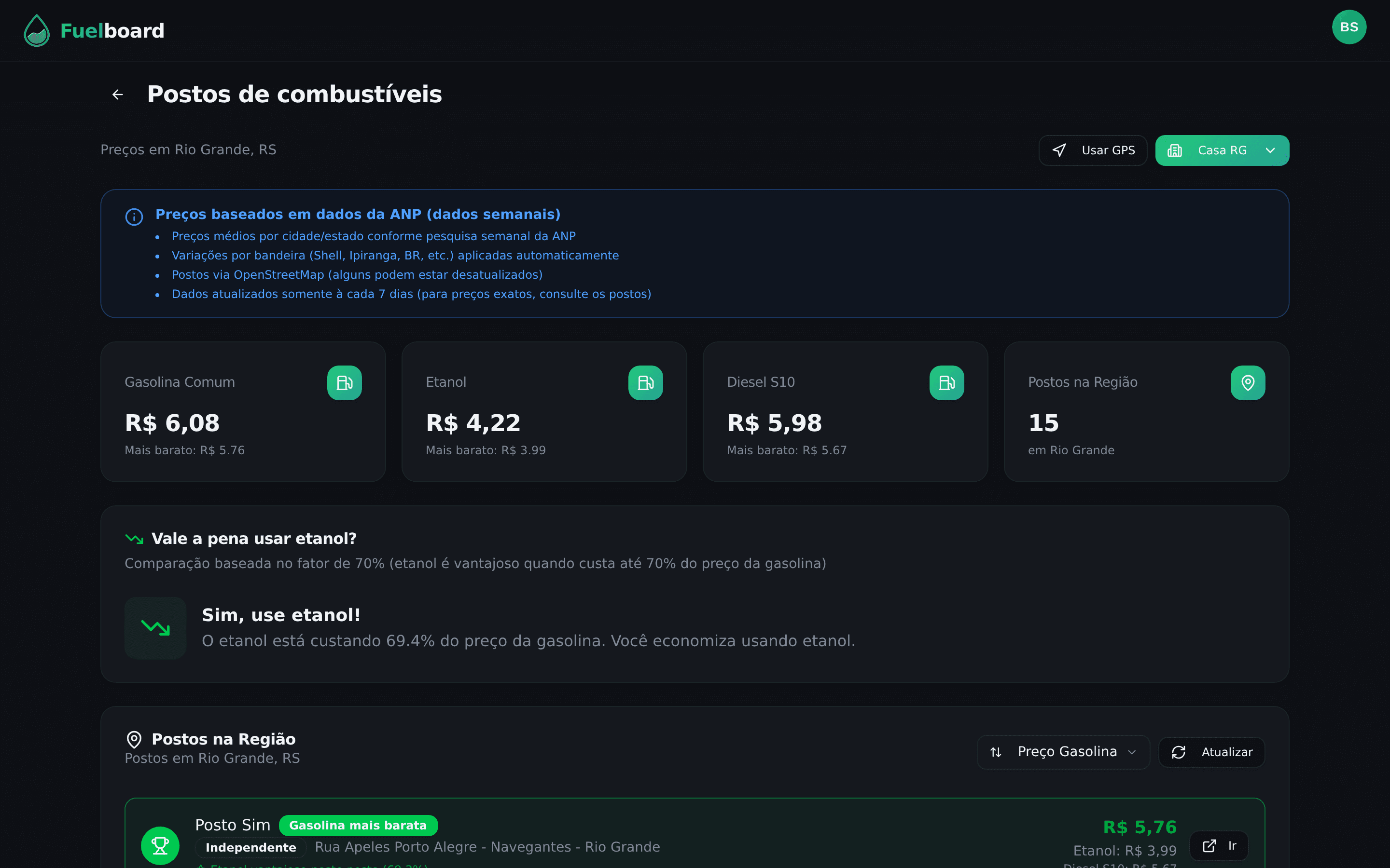na sua região